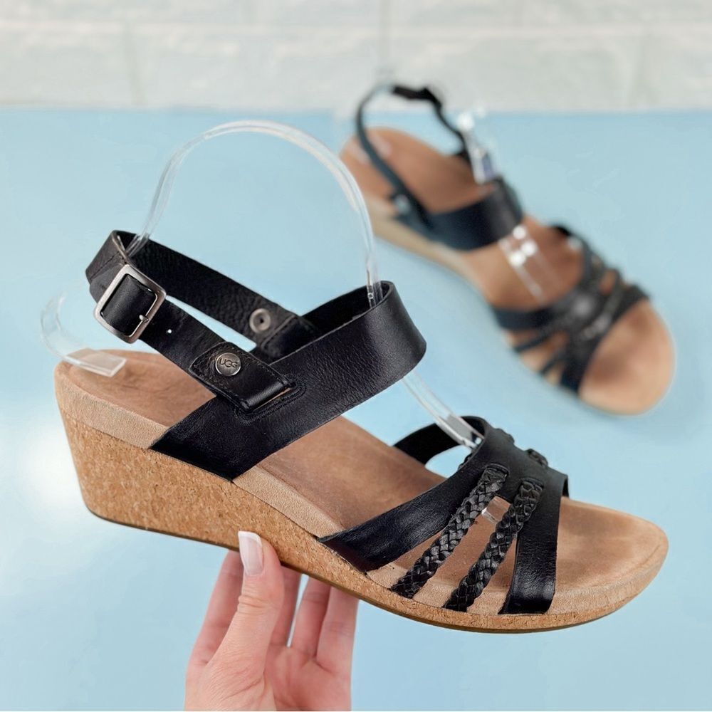 Ugg Serinda Wedge leather cork Sandals US 9